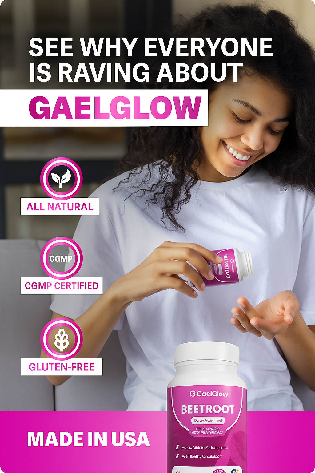 GaelGlow ®Organic Beetroot Capsules (1300mg)